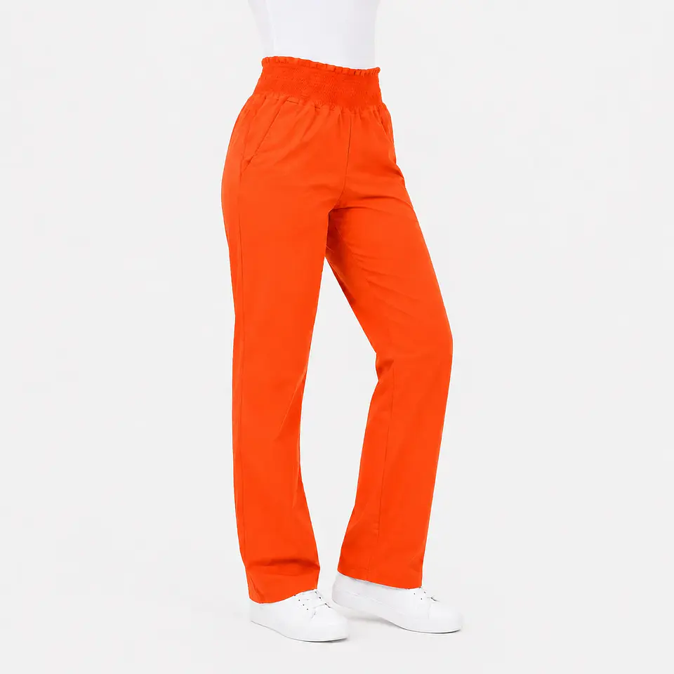 Pantalón Médico Naranja con pretina completa  1