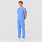 Conjunto Clínico Cargo Antifluido para Hombre polera médica y pantalón – Celeste - Miniatura 1