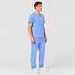 Conjunto Clínico Cargo Antifluido para Hombre polera médica y pantalón – Celeste - Miniatura 3