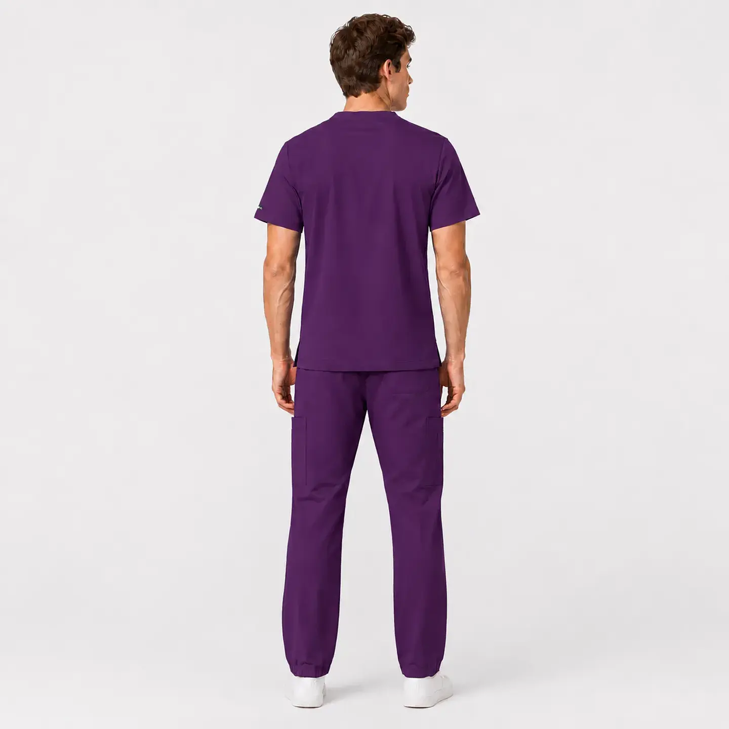Conjunto Clínico Cargo Antifluido para Hombre polera médica y pantalón – Morado 4