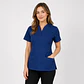 Blusa Clínica Antifluido Elasticada para Mujer – Azul Marino Escote Tulipán - Miniatura 1