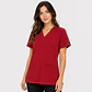 Blusa Clínica Antifluido Cuello en V para Mujer – Rojo Borgoña - Miniatura 1