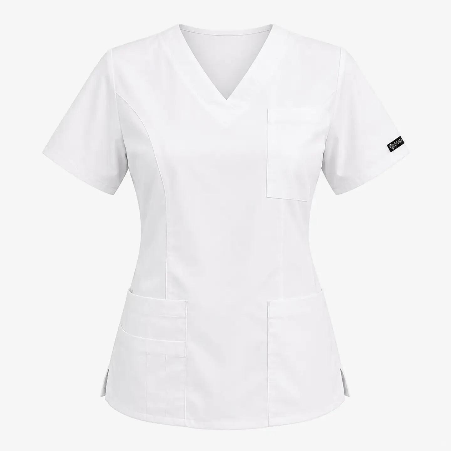 Blusa Clínica para Mujer Modelo Iris Antifluido y Elasticada con Bolsillo – Blanca 3