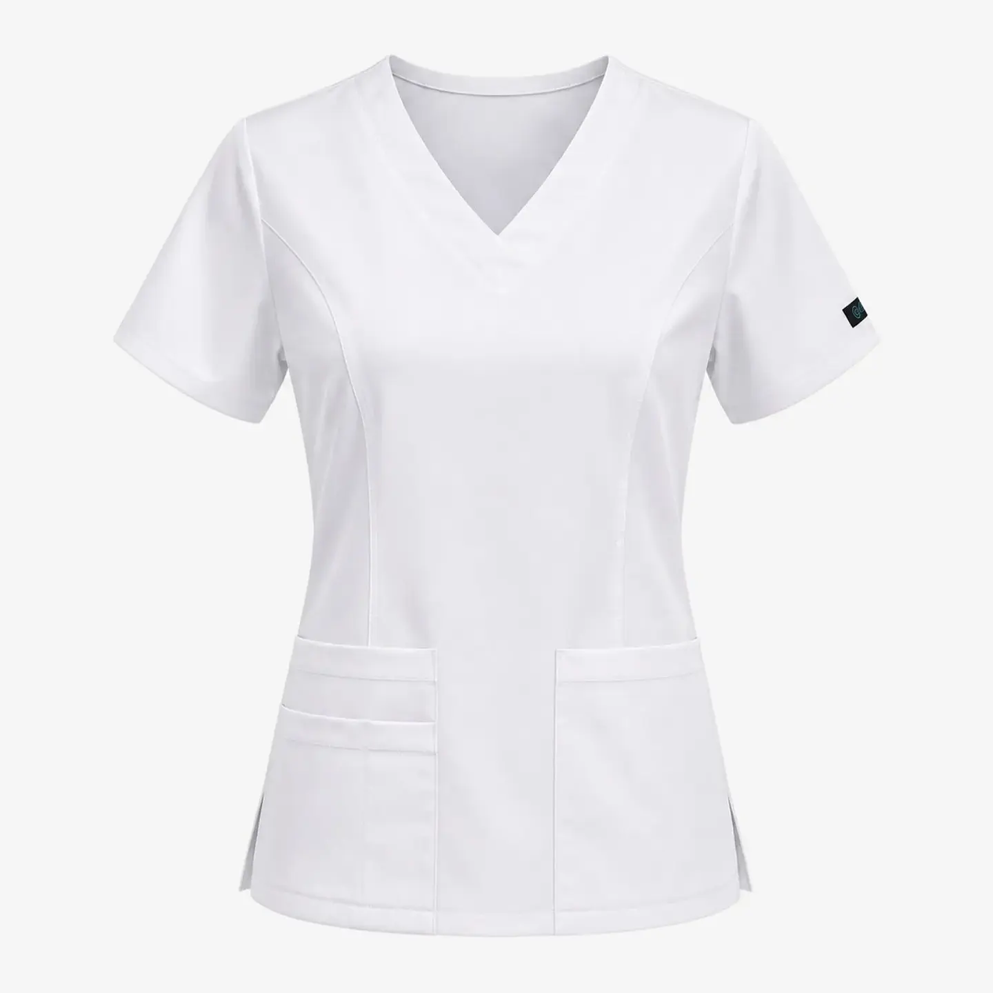 Blusa Clínica para Mujer Modelo Iris Antifluido y Elasticada  – Blanca 3