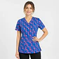 Blusa Clínica Antifluido Elasticada Estampada Corazón Infinito  Azul Rey - Miniatura 1