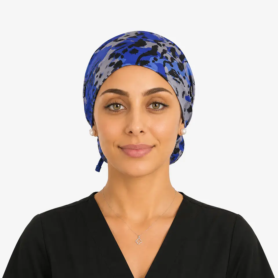 Gorro Médico Estampado Leopardo Zafiro - Mujer 2