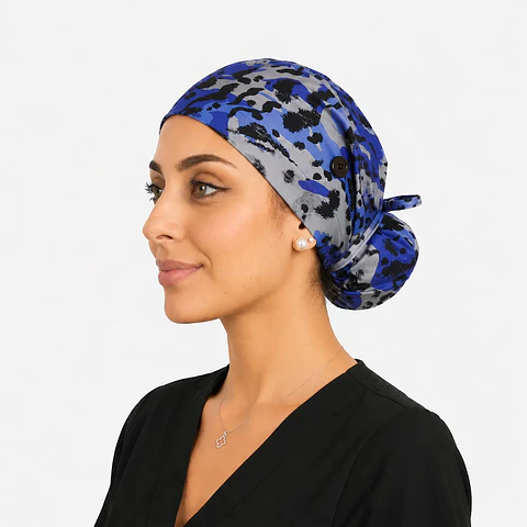 Gorro Médico Estampado Leopardo Zafiro - Mujer