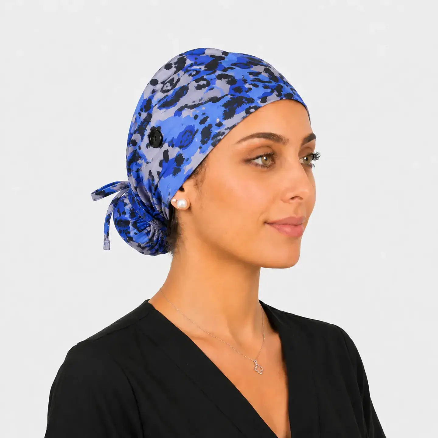Gorro Médico Estampado Leopardo Zafiro - Mujer 3