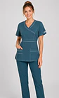 Blusa Clínica Modelo Cargo Verde Petróleo Ribete blanco - nuevo agosto - Miniatura 3
