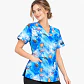 Blusa Clínica Estampada Mujer Modelo Océano y Tortugas Azules - Miniatura 1