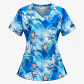 Blusa Clínica Estampada Mujer Modelo Océano y Tortugas Azules - Miniatura 2