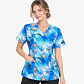 Blusa Clínica Estampada Mujer Modelo Océano y Tortugas Azules - Miniatura 3