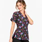 Blusa Clínica Estampada Negra Mariposas y Flores - Miniatura 3