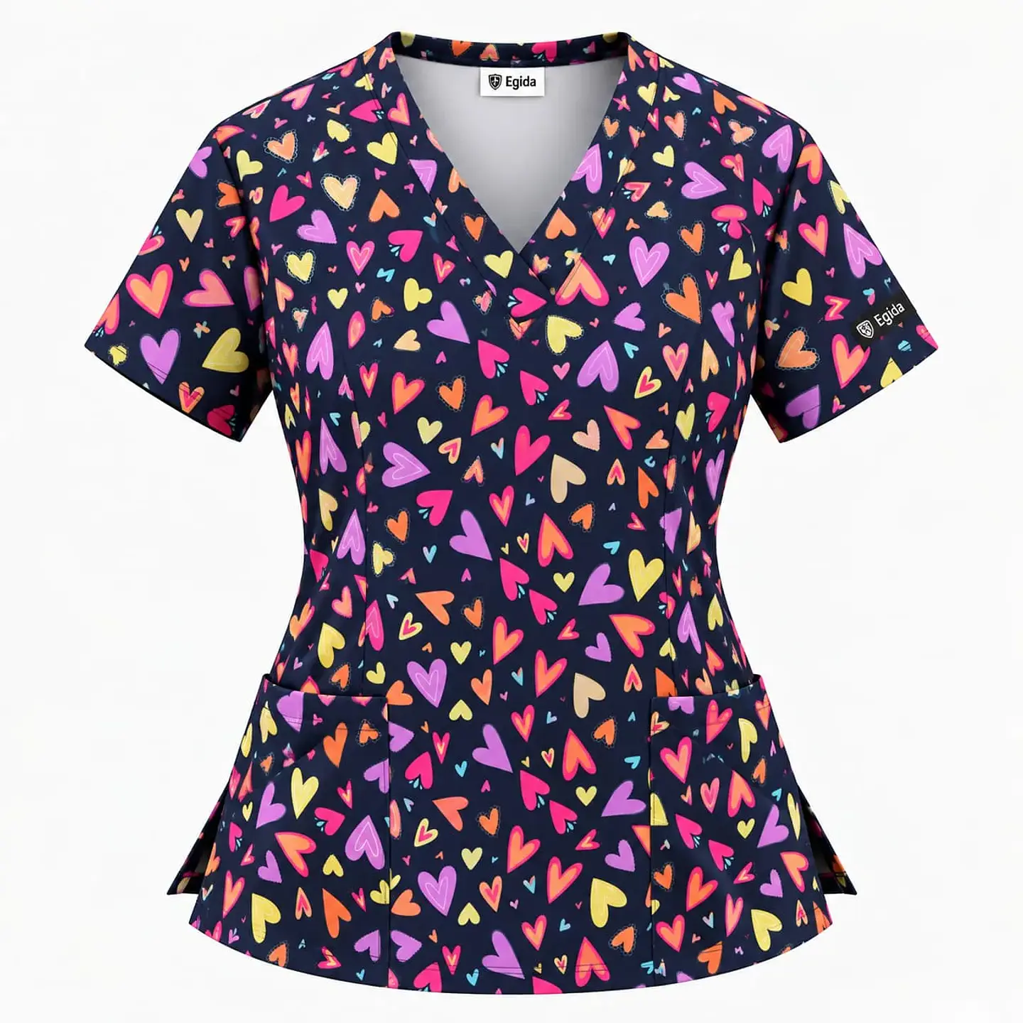 Blusa Clínica Estampada Corazones de Colores  3