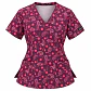 Blusa Clínica Mujer Estampada Paisley Floral Burdeo. - Miniatura 2
