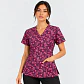 Blusa Clínica Mujer Estampada Paisley Floral Burdeo. - Miniatura 3
