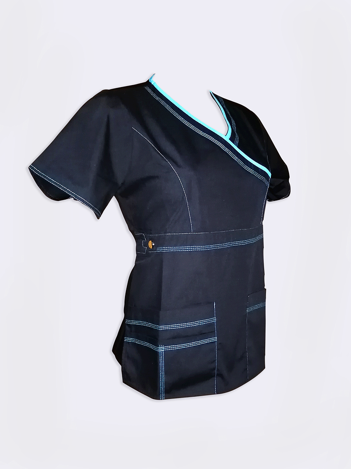 Blusa Cargo Negra Con Aplicaciones Calipso 2