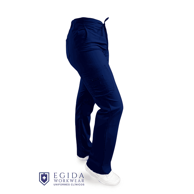 Pantalon Modelo Cargo Elasticado Antifluido Azul Marino