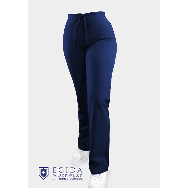 Pantalon Elasticado Antifluido Mujer Azul Marino Sin Bolsillos