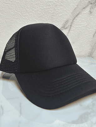 Jockey negro de malla negra con estampado