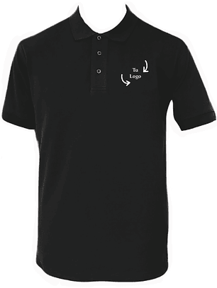 Polera piqué negra con bordado