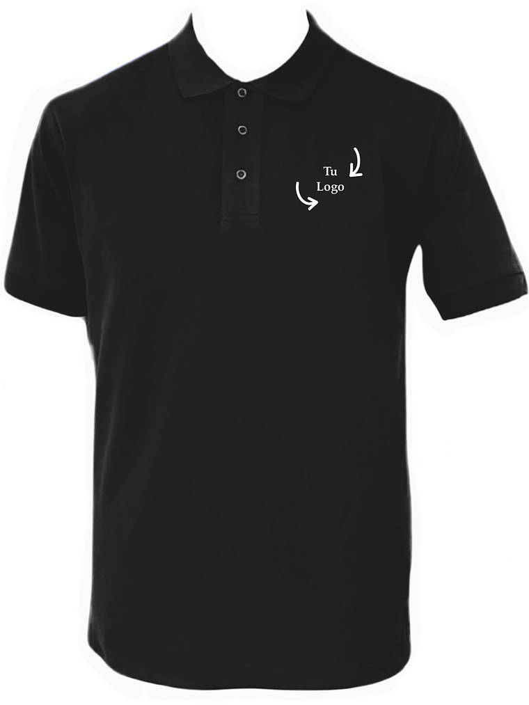 Polera piqué negra con bordado 1