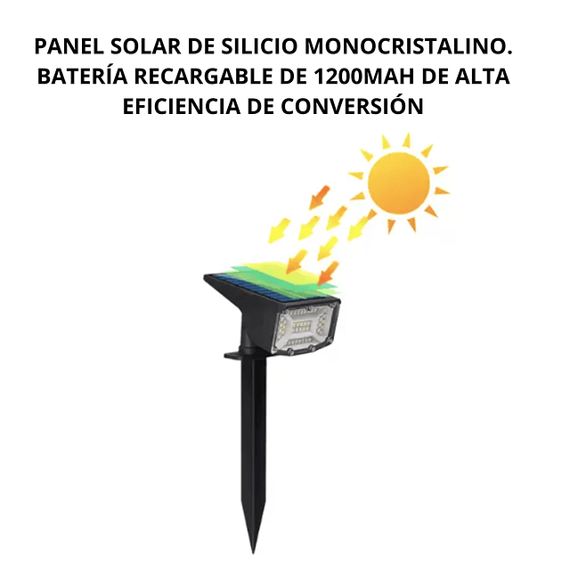 Pack 2 Foco Exterior Iluminación Solar Led – Luces Led Chile