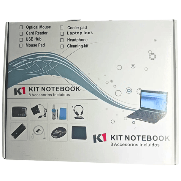 Kit Limpieza y Seguridad Notebook K1 incluye 8 Accesorios