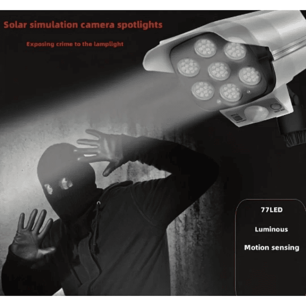 LED Solar Light Sensor de movimiento cámara de seguridad simulada inalámbrica  3