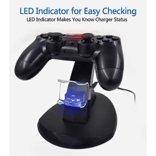 Soporte de cargador de controlador con indicador Led Compatible con PS4 Pro/PS4