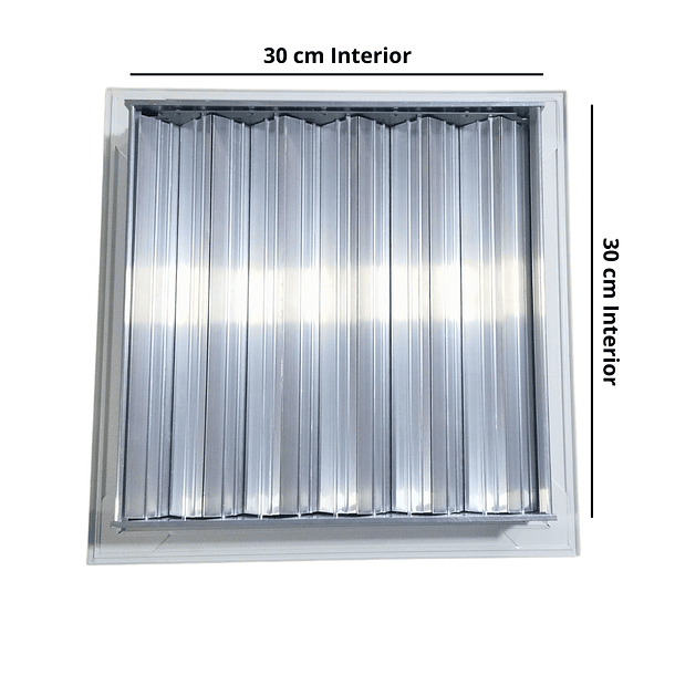 Rejillas Aire Acondicionado Extracción o Retorno Aluminio 30x30cm con Regulador de Caudal  3