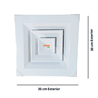 Difusor de Aire 15x15 cm con Damper Templador 4 Vías – Para Sistemas de Aire Acondicionado y Ductos 2