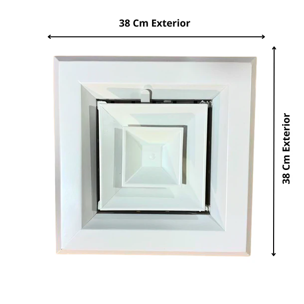 Rejilla Difusor Inyección Aire Acondicionado 30x30cm Con Regulador Caudal