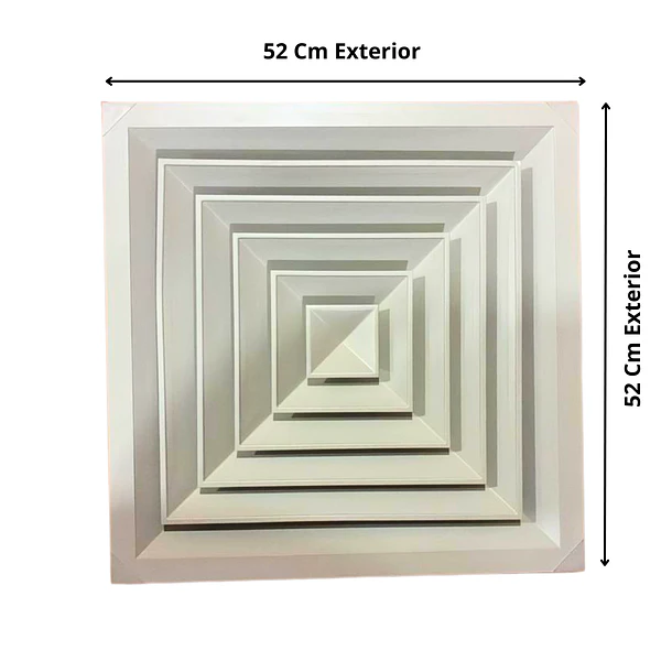 Difusor de Aire 40x40 cm con Damper Templador 4 Vías 2