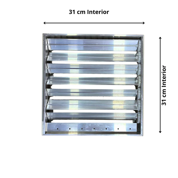 Rejillas Extracción o Retorno Aluminio 31x31cm con Regulador de Caudal 3