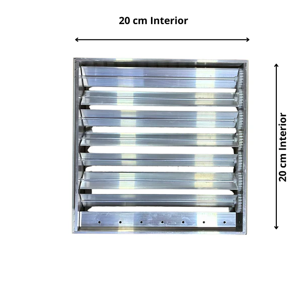 Rejillas Extracción o Retorno Aluminio 20x20cm con Regulador de Caudal 3