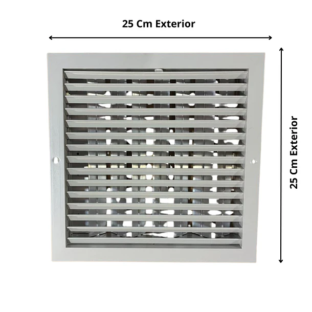 Rejillas Extracción o Retorno Aluminio 20x20cm con Regulador de Caudal