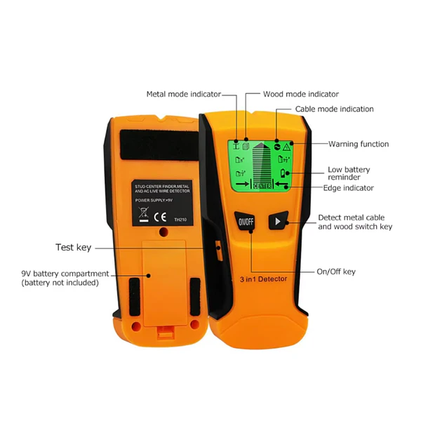 Detector de Metales 3 en 1 y Cable Vivo para Pared 4