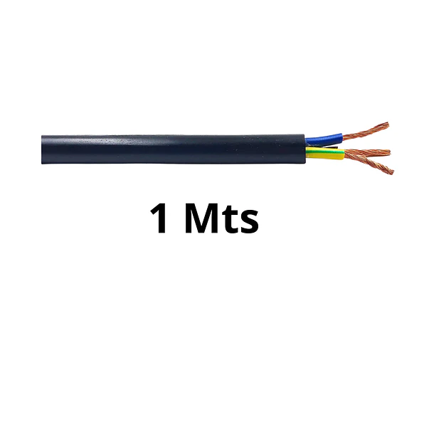 cable cordón eléctrico 3x1 mm2  1 mt negro