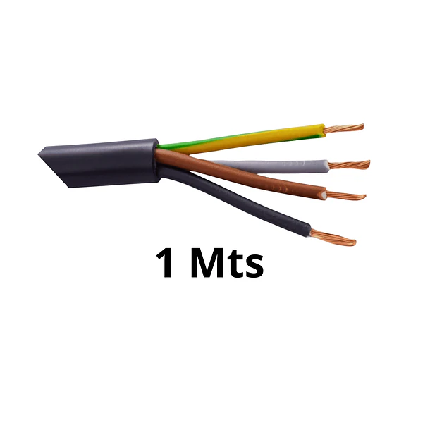 cable cordón eléctrico 4x1 5 mm2  1 mt negro