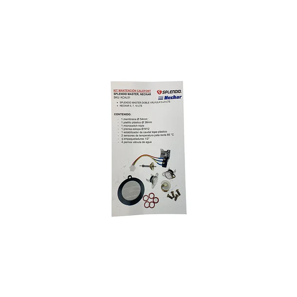 Kit Mantención Calefont Splendid Master y Neckar 5-10 Litros 3