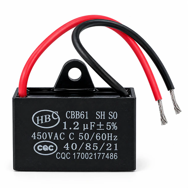 Condensador CBB61 1.2 uF 450VAC para Motor de Ventilador