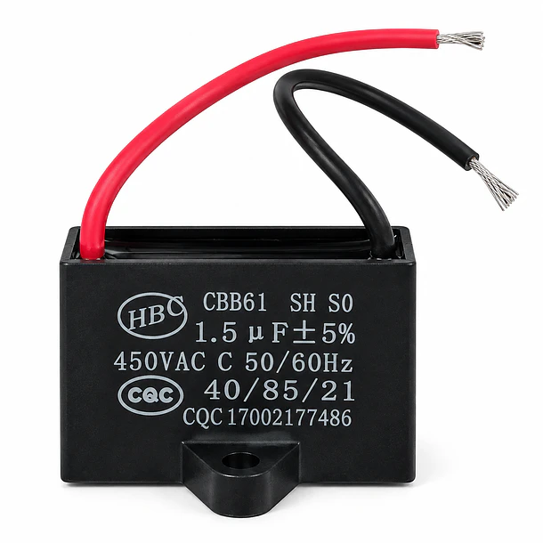 Condensador CBB61 1.5 uF 450VAC para Ventilador y Motor