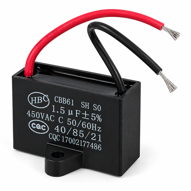 Condensador CBB61 1.5 uF 450VAC para Ventilador y Motor