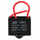 Condensador CBB61 1.8 uF 450VAC para Ventilador y Motor 1