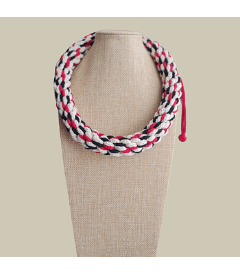 Collar ajustable modelo 2 - Crema-Rojo-Negro