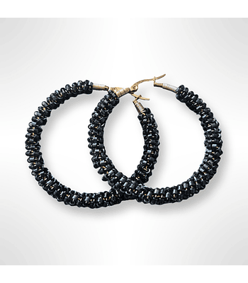 Maxi Argollas - Azul oscuro metalizado