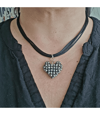 Triple cordón bicorazón - Gris metal