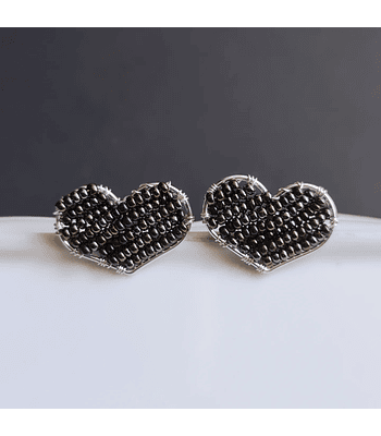 Topitos corazon - Negro metalizado