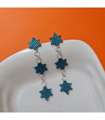 Estrellas colgantes - Celeste metalizado